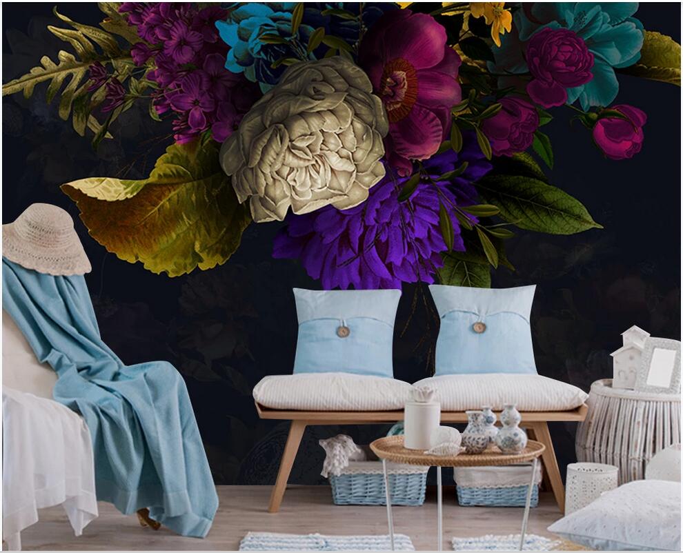 WDBH 3d wallpaper custom photo Vintage floral nordic hand painted background wall home decor 3d wall muals wall paper for walls 3 d