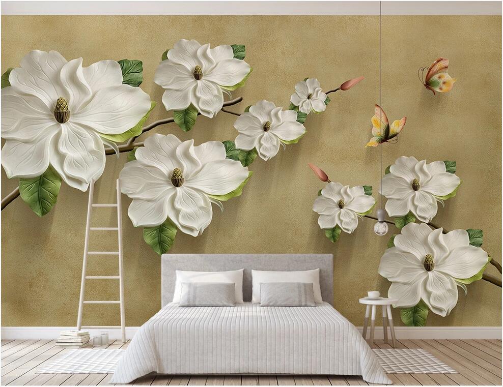 3d wallpaper custom photo 3D stereo relief flower butterfly background wall decoration painting home decor wall paper for walls 3 d