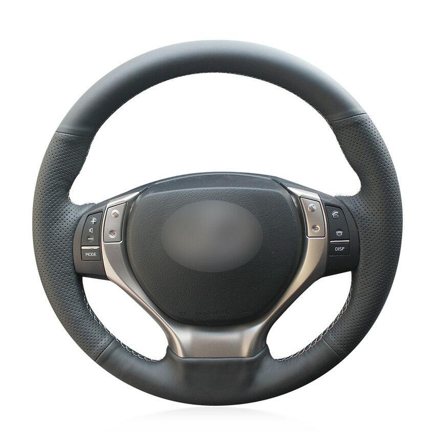 For Lexus ES250 ES300h hand-sewn steering wheel cover black artificial leather