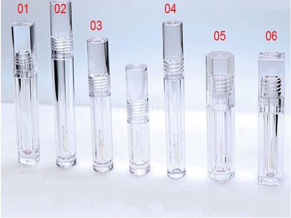 Empty Transparent Lipgloss Tubes Round Square Clear Cosmetic Containers Lipgloss Tube Packaging Lip Gloss Tube