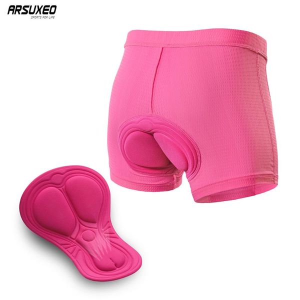 ARSUXEO 3D Gel Padded Women Cycling Shorts MTB Shorts Mountain Bike Bicycle Underwear Riding Shockproof Underpants 4 Colors