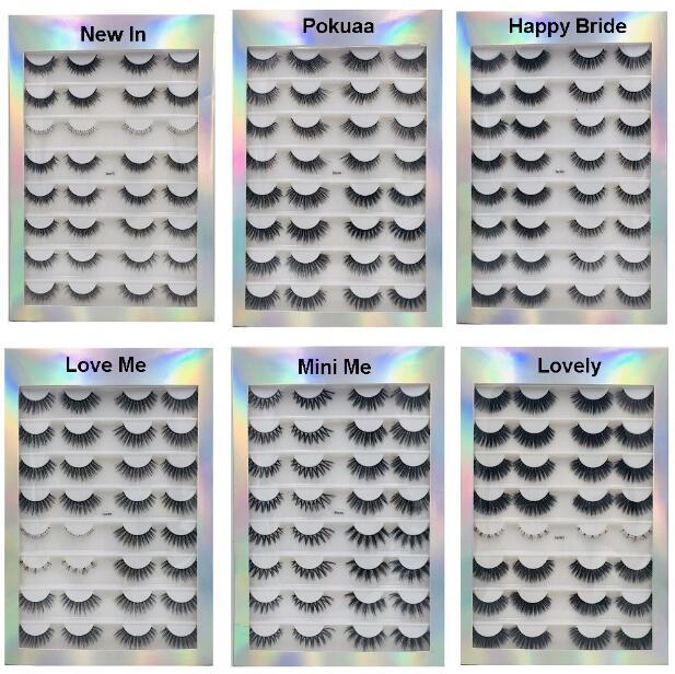 Natural thick fake lashes set 16 pairs reusable handmade false eyelashes extensions with luxury packing soft & vivid lashes eye makeup DHL