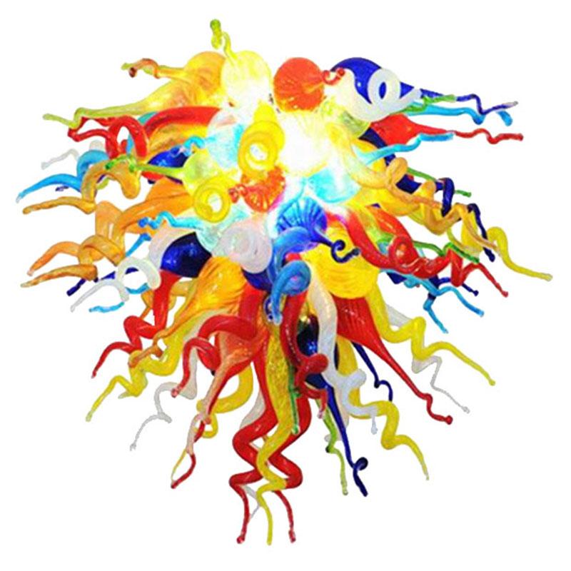 Italian Blown Glass Chandeliers with 110v-240v LED Bulbs Lamps Stained Chandelier for Hotel Home Artistic Lighting Fixture-W