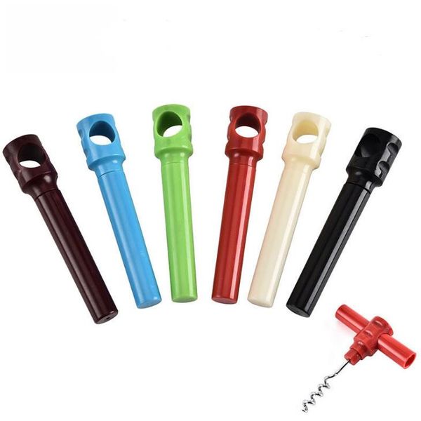 Bottle Opener Red Wine Screw Simple Stainless Steel Not Rusty Plastic Corkscrew Skid Handle Bar Supplies Kitchen Tool LX2203
