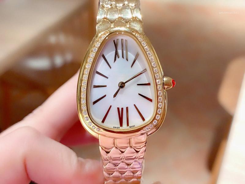 Women Watches Quartz movement Snake Watch Drill Ring Watches Watch Clock Simple and Elegant1