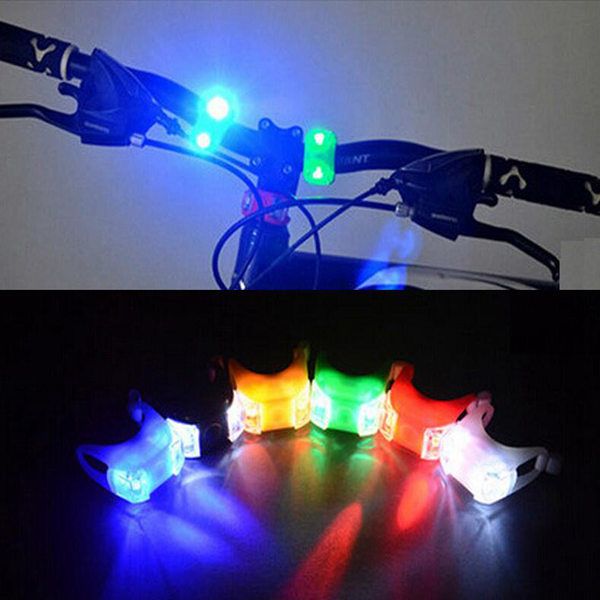 2led mountain bike taillights sixth generation 6-generation frog lights silicone lights led warning lights bike headlight