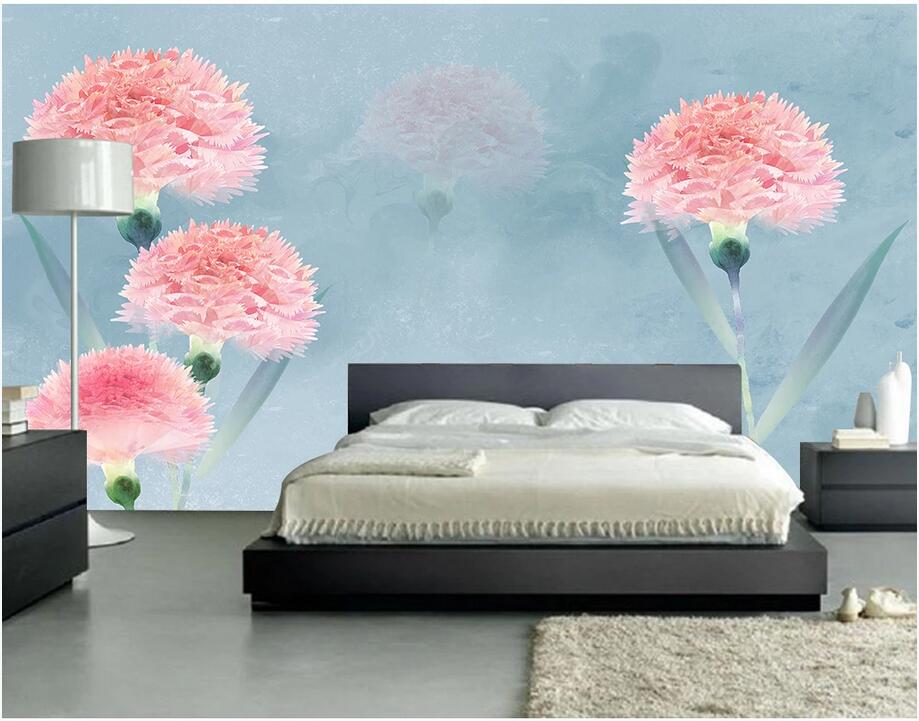 3d mural paper custom photo Hand painted vintage carnation vintage mural wallpaper floral background art canvas pictures photo wallpaper 3d
