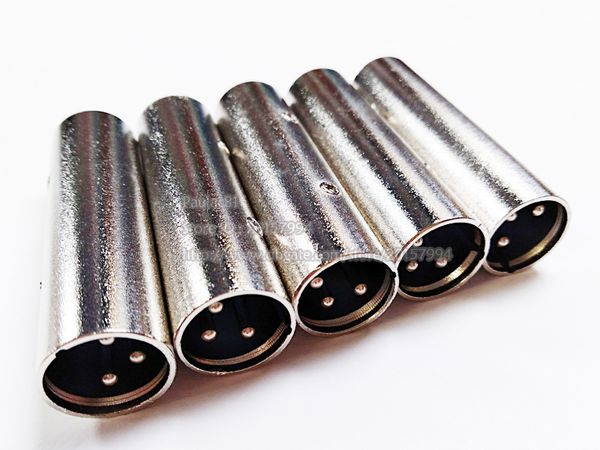 High Quality Microphone XLR 3Pin Male to Male Coupler MIC Plug Connector Adapter-10PCS