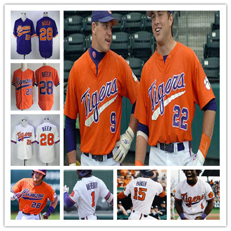 Custom Clemson Tigers Baseball any name any number men women youth stitched Jersey 28 Seth Beer 36 Sheldon Reed 16 Bo Majkowski
