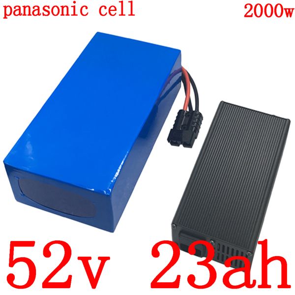52V 1000W 1500W 2000W battery pack 52v electric bike 23AH lithium ion use panasonic cell with 5A charger