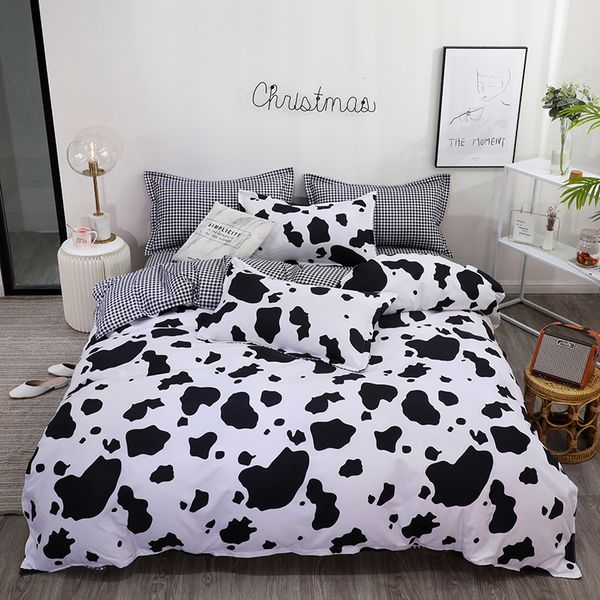 Fashion Cow Patterns Print Quilt Covers Set Blend cotton Bedding set Bedclothes Duvet Cover Pillowcase small-US-AU-UK Size T200409