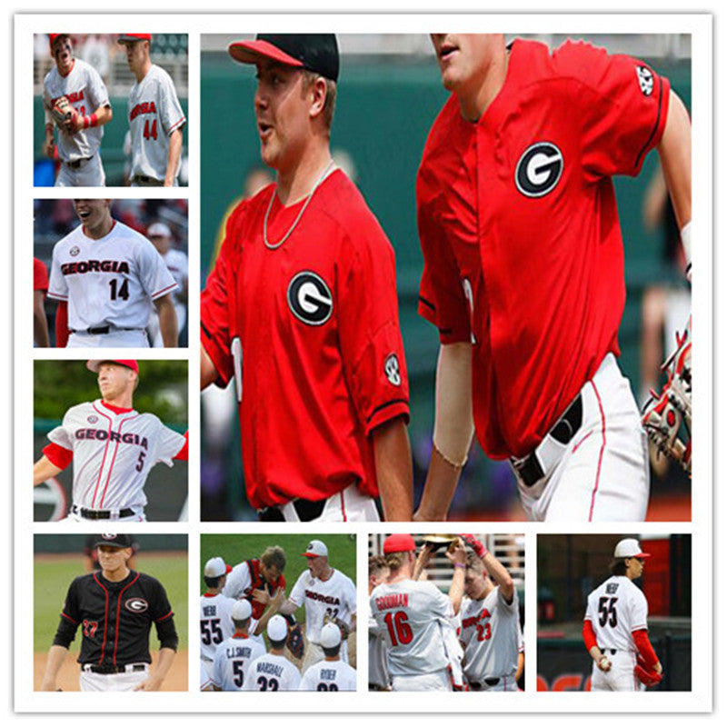 Custom Georgia Bulldogs Baseball 5 C.J. Smith 7 Cam Shepherd 13 Cole Wilcox 14 Patrick Sullivan 15 Cole Tate mens youth jersey free shipping