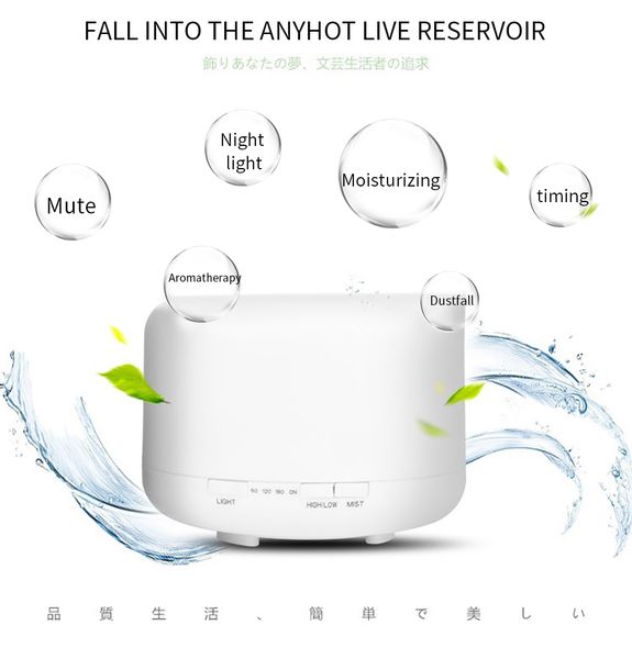 Humidifiers 500ML Large Humidifier Oil Diffuser Aromatherapy Machine Ultrasonic Mini Fragrance Lamp Home Car Air Freshener CL250104