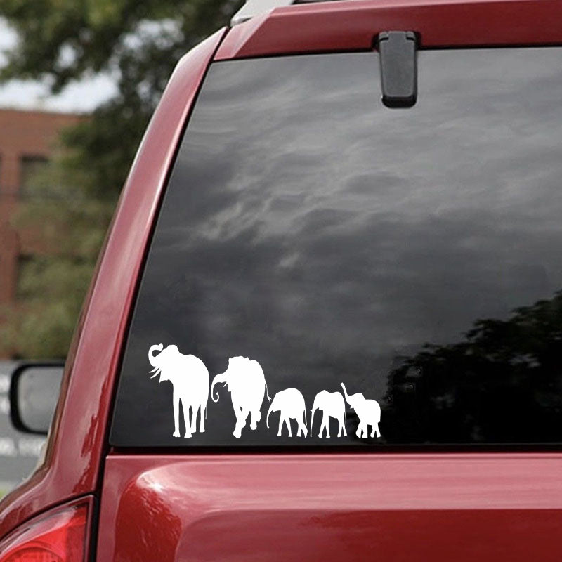 20*8.2cm Elephant Family Die Cut Vinyl Car Accessories Window Decal Sticker for Car Truck Handsome And Cool Stickers