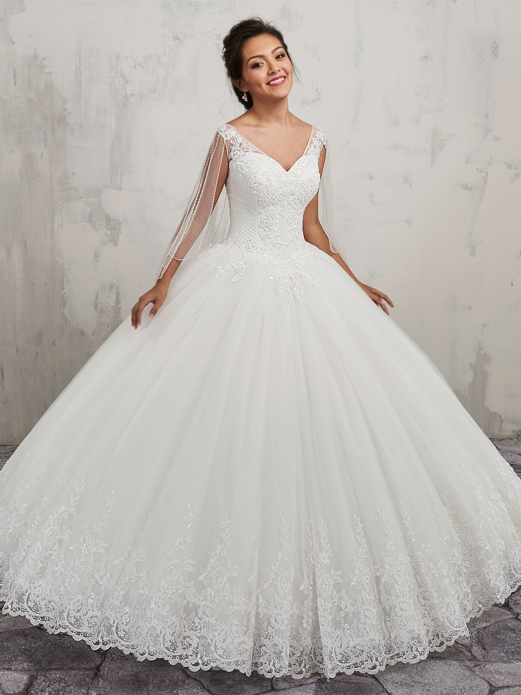 Grace White V-Neck Applique Beads Ball Gown Wedding Dresses Bridal Pageant Dresses Wedding Attire Dresses Custom Size 2-16 KF1128185