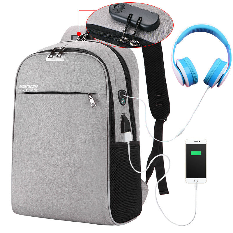 WANGKE USB Charging Laptop Backpack 15.6 Inch Anti Theft Women Men School Bags for Teenage Girls College Travel Backpack Nylon