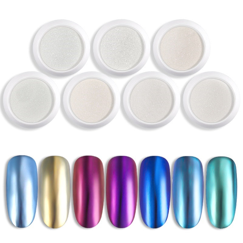 Chrome Pearl Shell Powder Nail Art Glitter Pigment Powder Shiny Long Lasting Manicure Nail Tip Decoration Gel Polish Dust F570