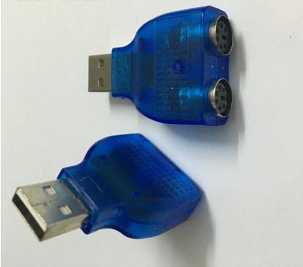 USB TO PS2 PS-2 Adapter Keyboard Mouse to USB Converter Adapter Adaptor Connector for Computer Laptop Usb2.0 New Blue free shipping hot sell