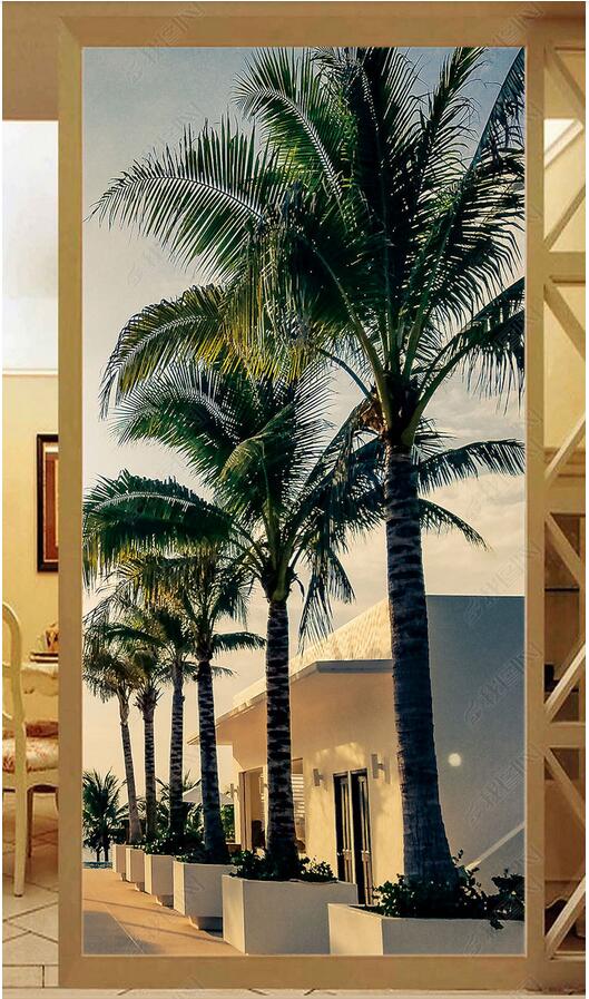 3d wallpaper custom photo Beautiful scenery coconut tree porch background wall muals wall paper for walls 3 d