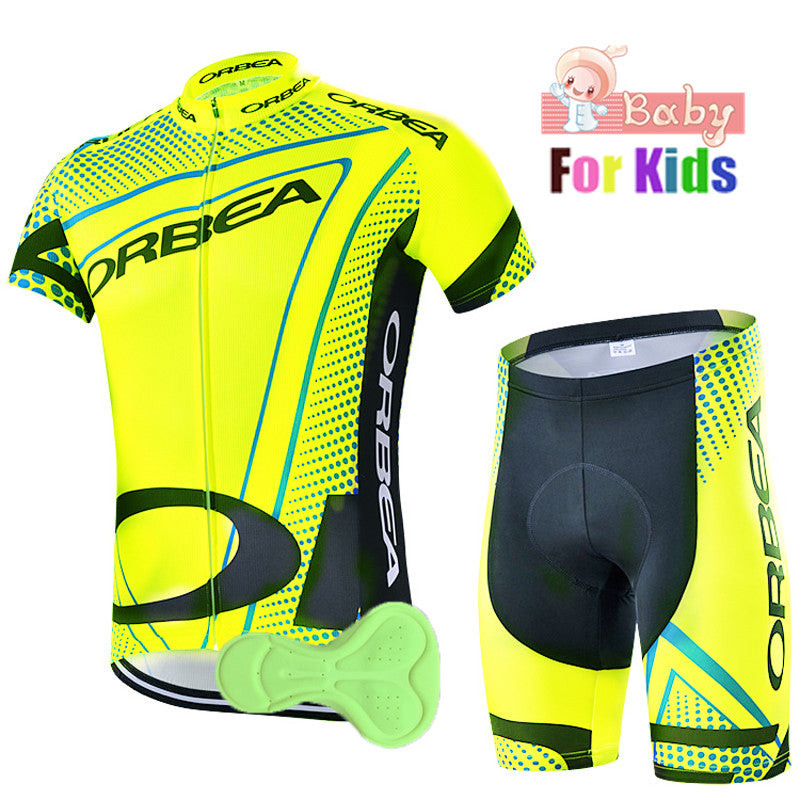 Orbea Team Summer Children Cycling Jersey Set Boys Bike Clothing Shorts Sets Kids Bicycle Ropa Ciclismo-Breathable and Quick Dry