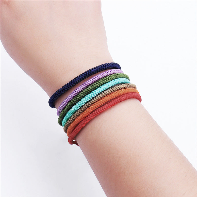 Bohemian Style Handmade Yoga Charm Bracelet Mens Womens High Quality Woven 7 Colors Simple Design Adjustable Bracelets