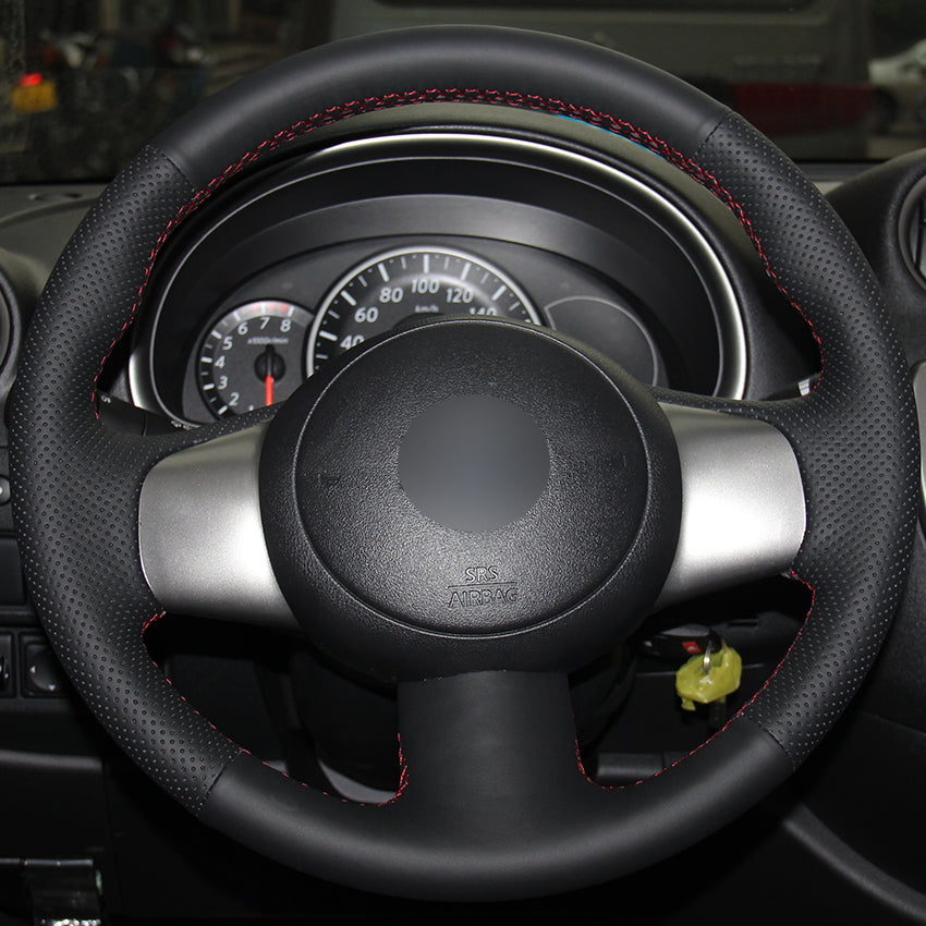 Black Synthetic Leather Car Steering Wheel Cover for Nissan March Sunny Versa 2013 Almera