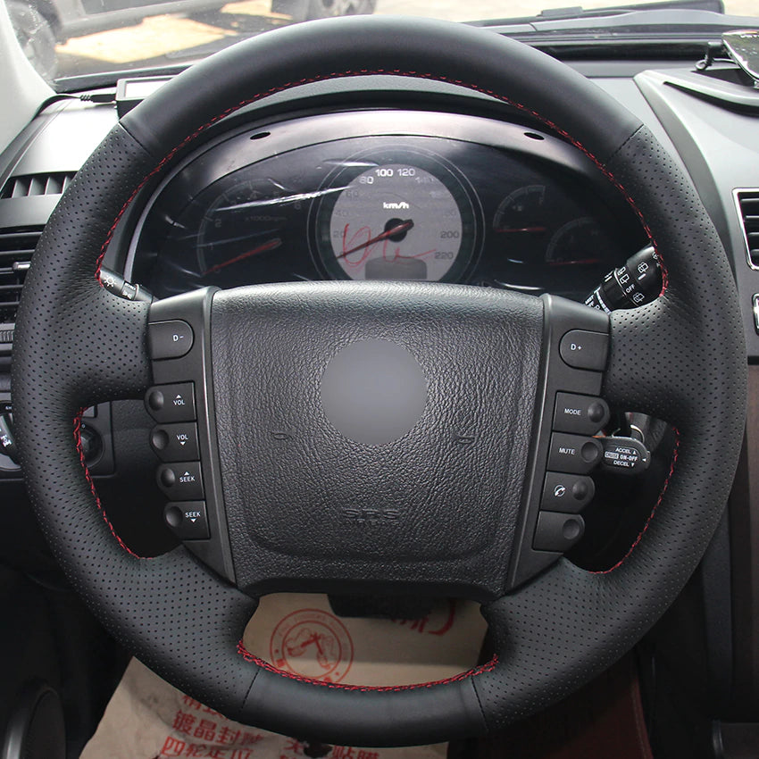 Black Natural Leather Car Steering Wheel Cover for Ssangyong Rexton Rexton W Rodius