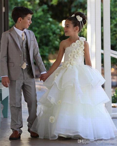 Pageant Dresses for Little Girls Kids Princess Gown Vestido De Daminha Infantil One Shoulder Flower Girl Dresses Ball Gown
