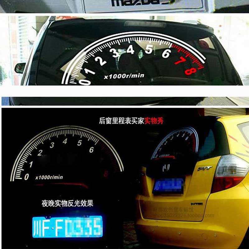 58CM Car Reflective Stickers Odometer Tachometer Speed Table Rear windshield Decals