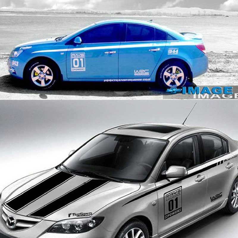 NEW Universal Whole Car Stickers Pull Decals 911 Waist Body Decals