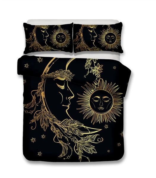 3d bedding set sun and moon bedding print twin full queen king bedclothes duvet cover set bedlinen