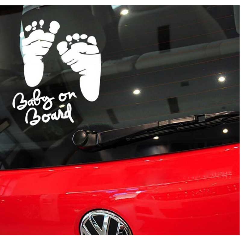 CAR BABY ON BOARD Reflective Warning Car Stickers Tail Decals