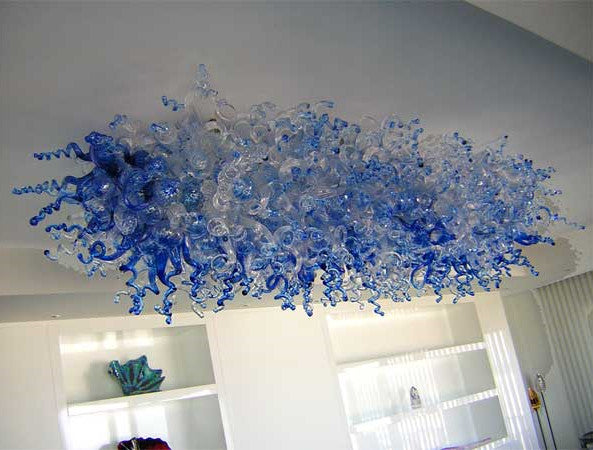 Lamps Blue Lamp Ceiling Chandeliers Flush Mount Lighting Fixtures Living Dining Room Art Deco Modern Chandelier with Led Bulbs