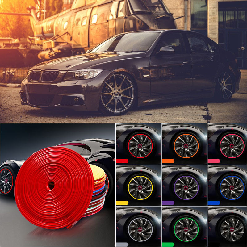 8M Car Wheel Hub Rim Edge Protector Ring Tire Strip Guard Rubber Sticker Decals For BMW E90