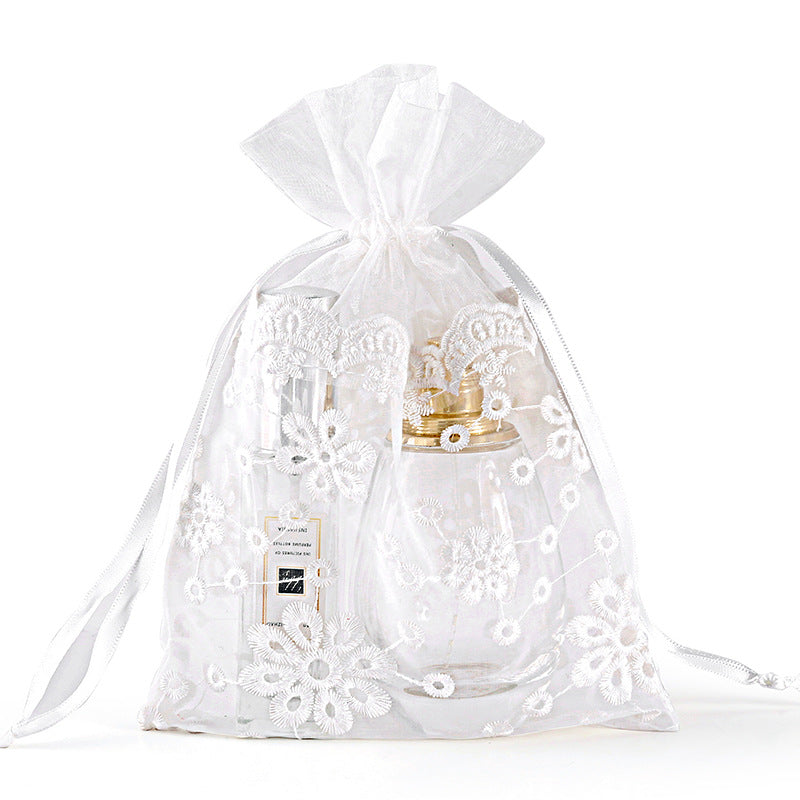 White Organza Storage Bags Wedding Favor With Drawstring Premium Elegant Jewelry Pouches Party Festival Gift Candy Bag 16 x 23cm 1222129