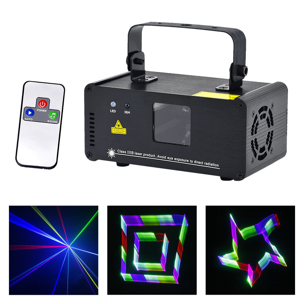 AUCD 3D Effect 8 CH DMX Mini IR Remote 400mW RGB Laser Scanner Lights DJ Party Disco Show Projector Stage Lighting TDM-RGB400