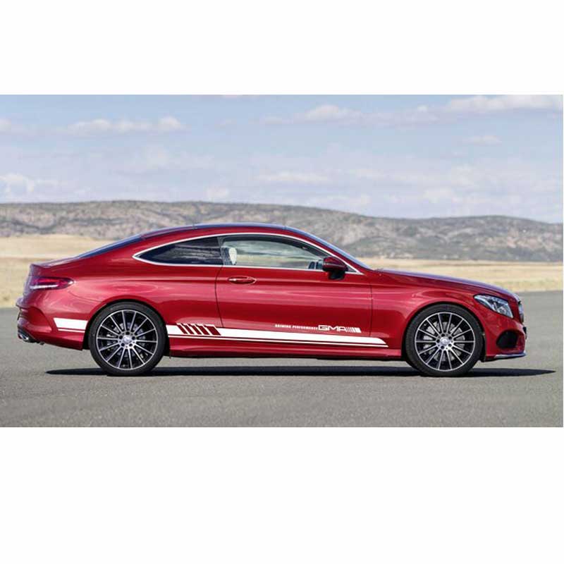 2PCS-Set Car Stickers Racing Stripes Side Body Decals