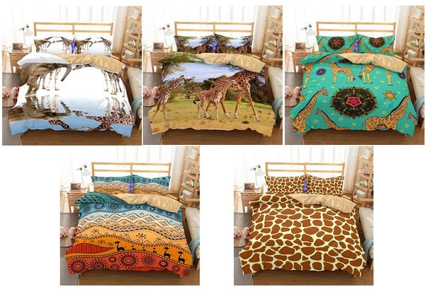 The Patterns Of Giraffe 3D Bedding Set Print Duvet cover set lifelike bed sheet,Twin,Full,Queen,King