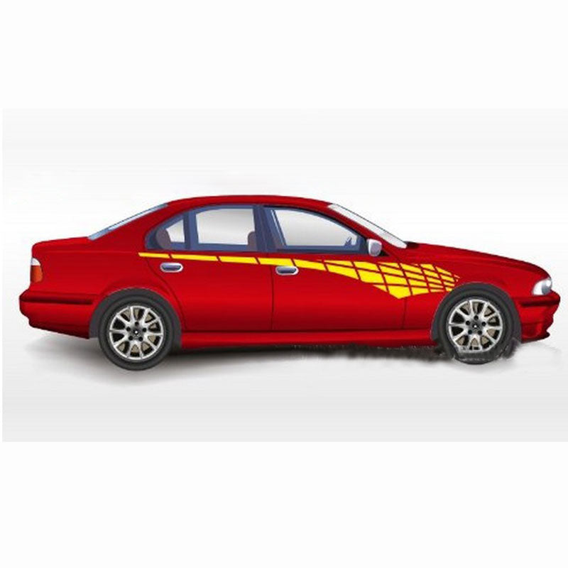 Car Square Racing Decals Stripes Modified Waist Line Body Upholstery Cover