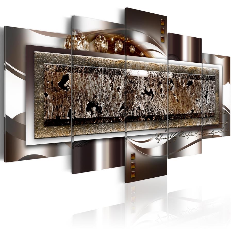 5Pcs ( No Frame ) Canvas Print Modern Abstract Masonry Brown Caves Poster Modern Home Wall Decor Painting Canvas Printing Art HD Print Paint