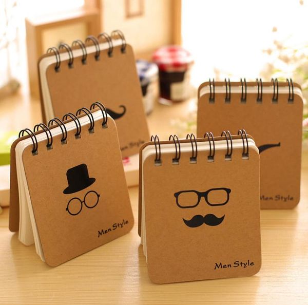 300pcs-lot* Retro Design Men Style loose-leaf Memo Pads Coil Book Portable Pocket Notebook Diary Notepad, Size 10*8.5cm SN2802