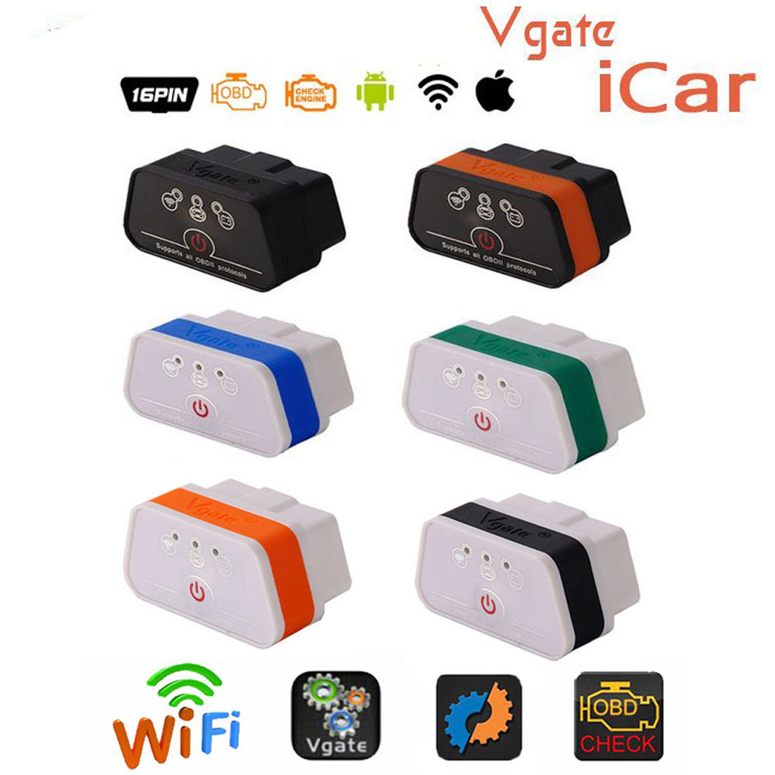 Vgate icar2 Wifi OBD2 Diagnostic-tool ELM327 wifi OBD 2 Scanner Mini ELM327 for android-PC-IOS Code Reader