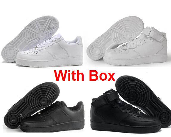 With Box One 1 MID 07 Men Women Flyline Running Shoes Sports Skateboarding High Low 1 All White All Black Trainers Sneaker