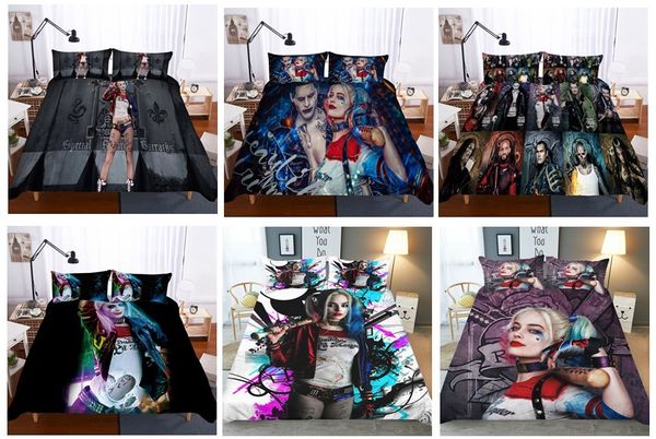 DC Clown Woman Harley Quinn Character Bedding Printed Bedding Sets Duvet Cover,Twin,Full,Queen,King