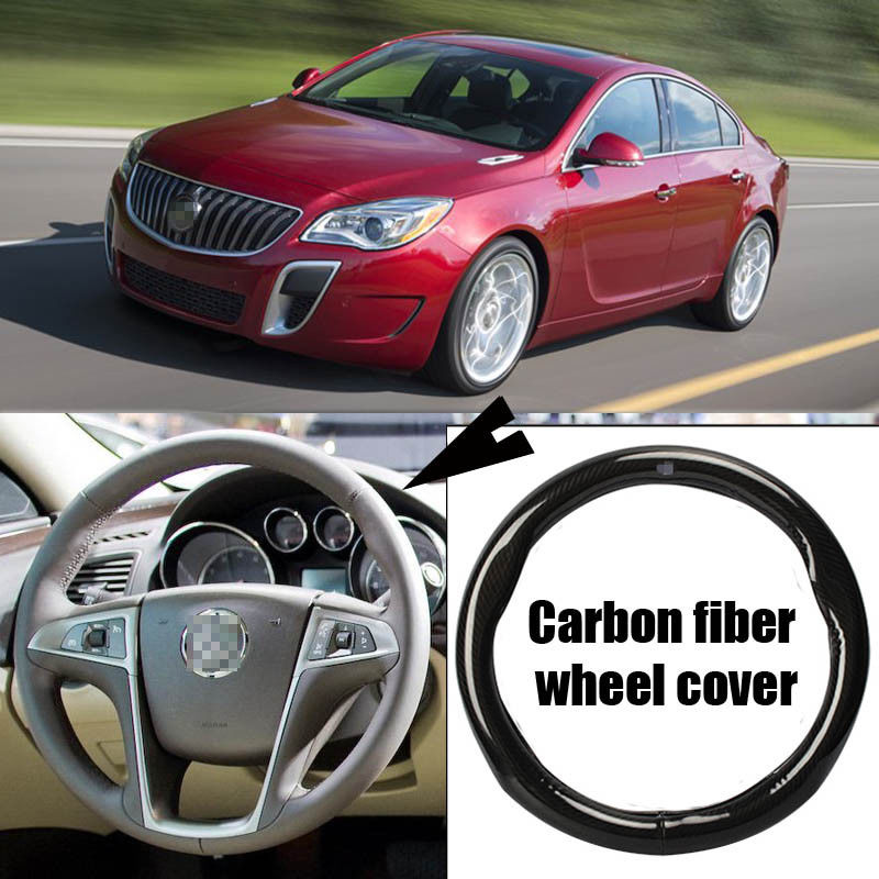 For Buick Regal Car Carbon Fiber Leather Steering Wheel Cover Sport Racing Case
