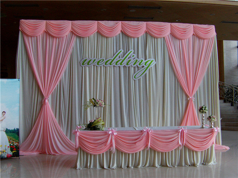 Special Offer 10ftx10ft sequin wedding backdrop curtain with swag backdrop- wedding decoration romantic Ice silk stage curtains