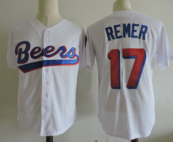 Mens BASEketball BEERS MOVIE JERSEY 44 JOE COOP COOPER 17 DOUG REMER Beers Jersey Stitched Shirts