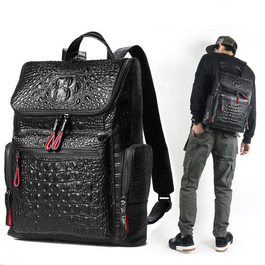High quality leather Crocodile print backpack men bag Famous designers canvas men&#039;s backpack travel bag backpacks Laptop bag