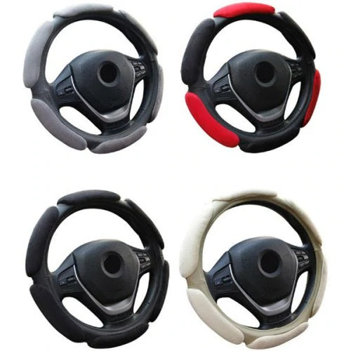Universal 38cm Car Non-slip Breathable Steering Wheel Cover RED