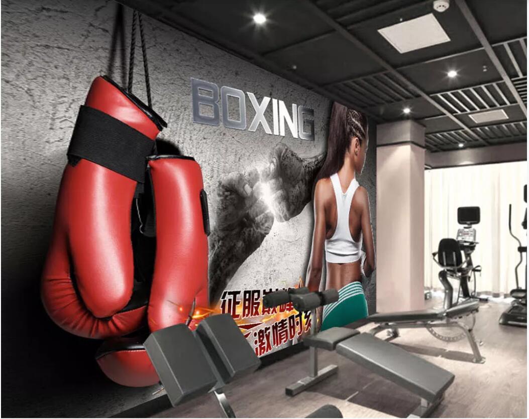 3d room wallpaper cloth custom photo mural HD retro boxing beauty gym tooling wall home decor wall art pictures wallpaper for walls 3 d